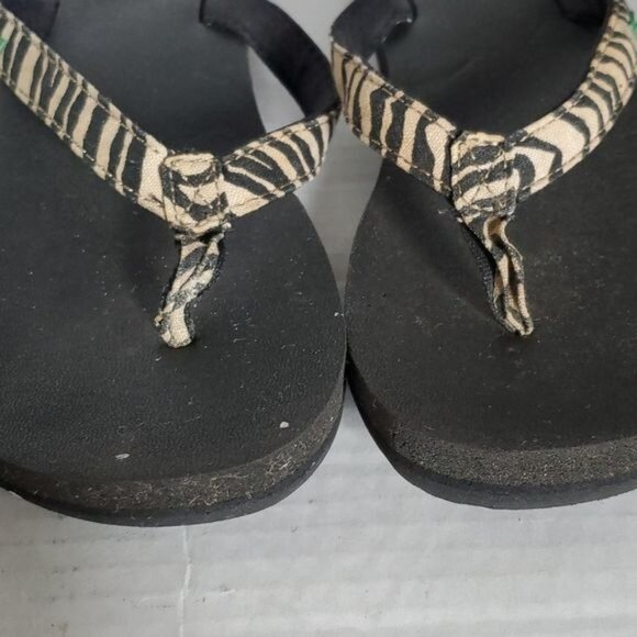 Sanuk Sandals Flip Flops Shoes Tongs Zebra Print SHOES Women's WOMAN'S Size 8 - Picture 5 of 14